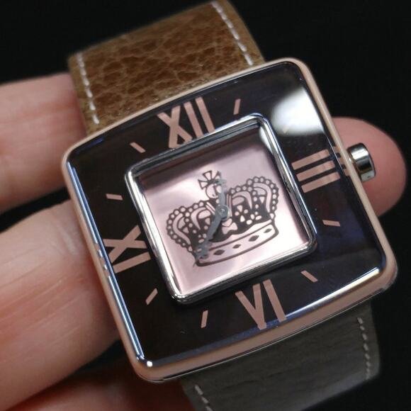 Juicy Couture Watch, Pink & Brown, Leather Band, Vintage Jewelry, 9 Inches - Picture 3 of 10